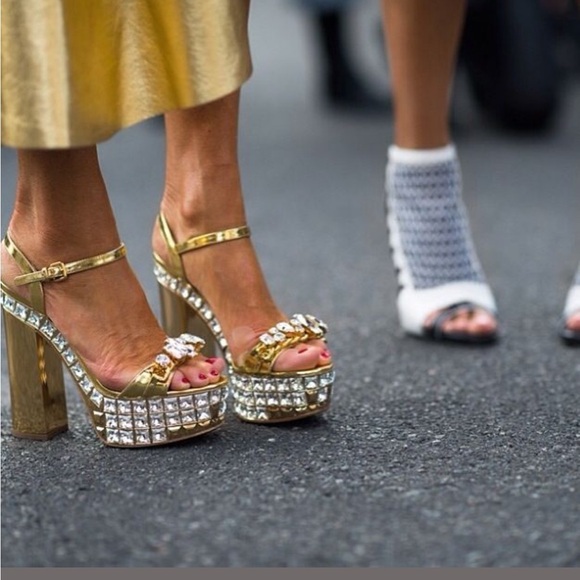 Miu Miu Mirror Embellished Crystal Platform Heel - Picture 2 of 13